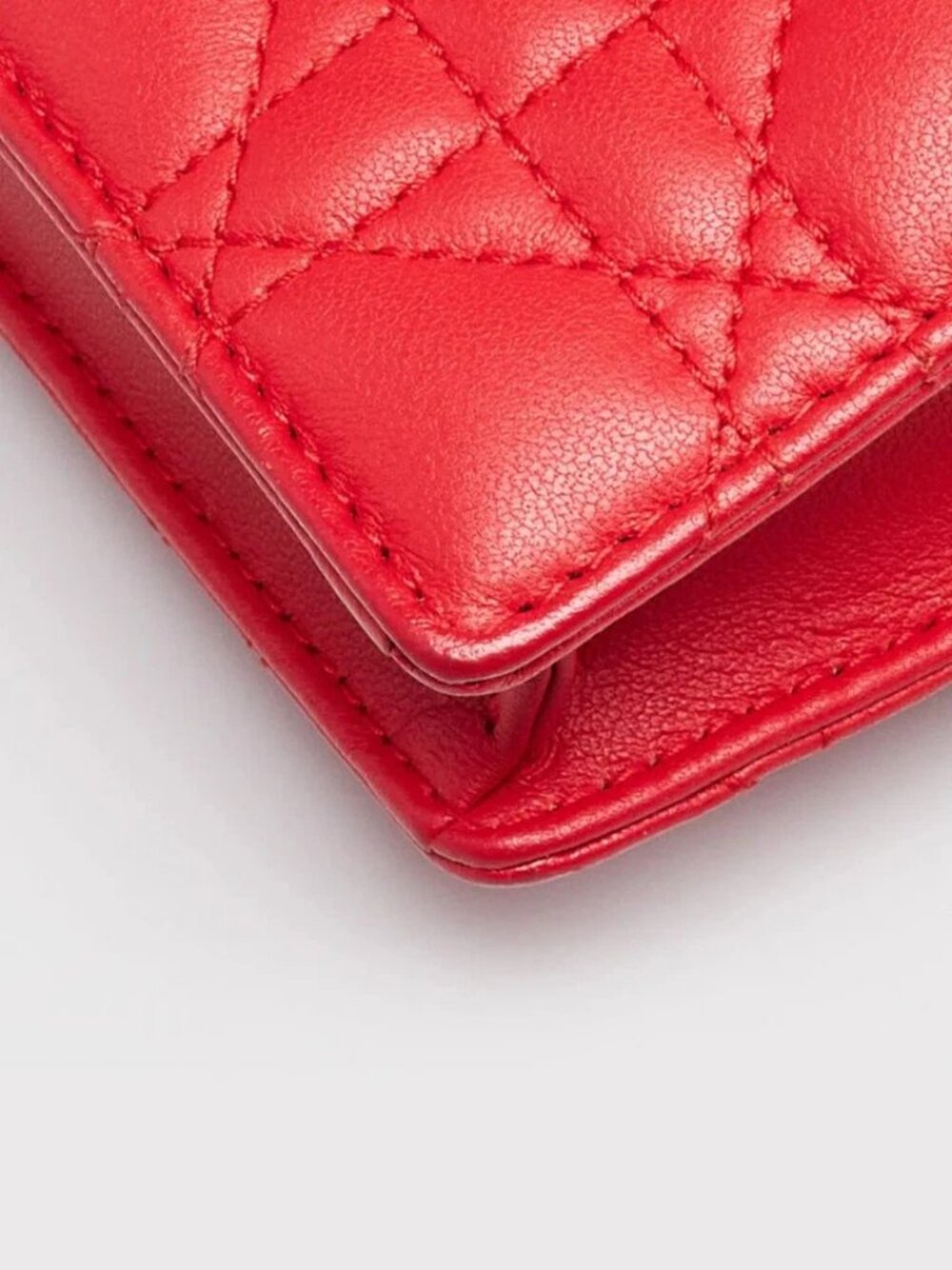 Christian Dior Red Cannage Quilted Leather DiorAddict Wallet on Chain Clutch Bag - Picture 4 of 12